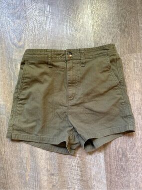 Madewell Women's High-Rise Olive Green Cotton Shorts
